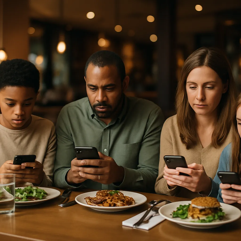 Family dinner — everyone on phones